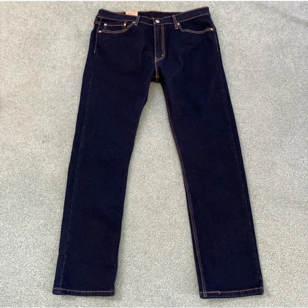Levi's 513 Slim Straight Men's Jeans 36x32 Dark Blue Denim Cowboy NWT